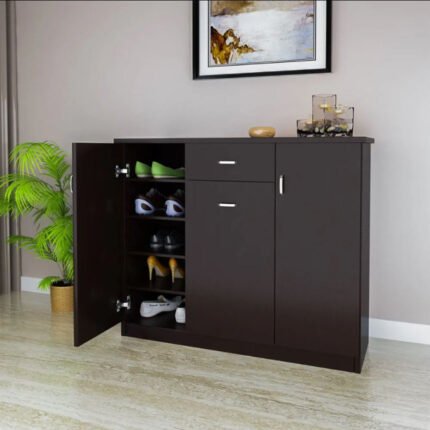 UDL SR-2802 Elegant Three-Door Shoe Cabinet in Premium Laminated Finish