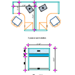 Office Desk for 2 Person Layout – Aluminum Board Partition Cubicle Design