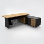 Director Table UDL DT-419 L-Shaped Office Table – Front View | Ultimate Designs Ltd