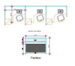 3 Person Office Desk Layout Design – Modern Triple Workstation Table