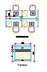 4 Seater Workstation Layout with Aluminum Board Partition – Ultimate Designs Ltd.