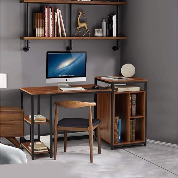 Modern wooden study table with side storage by Ultimate Designs Ltd