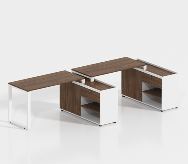 UDL MT-506 management desk with attached low-height side table