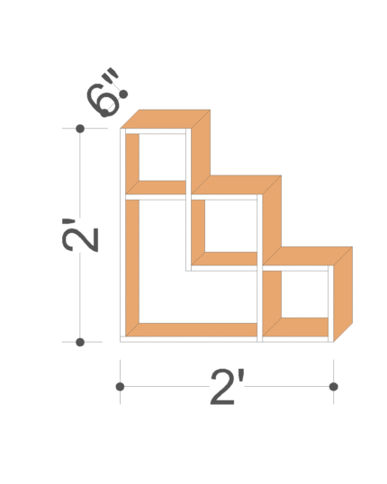 Geometric Wall Display Rack UDL SR-2502 Drawing