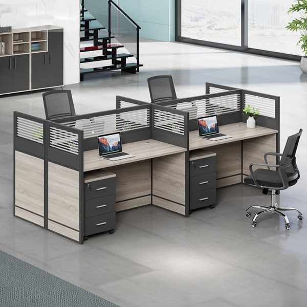 4 Seater Workstation with Aluminum Board Partition Cubicle Desk