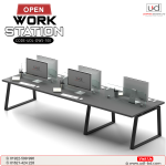 Modern open workstation desk with glass partition design – UDL-OWS-100 by Ultimate Designs Ltd, ideal for corporate and co-working office spaces.