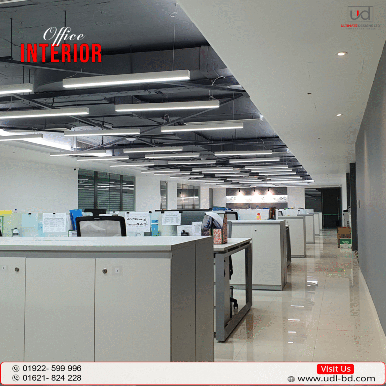 Workstation Area Interior – Modern Ceiling Lighting