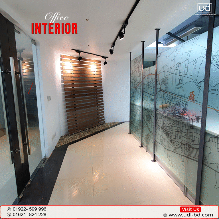 Modern Lobby with Glass Partition
