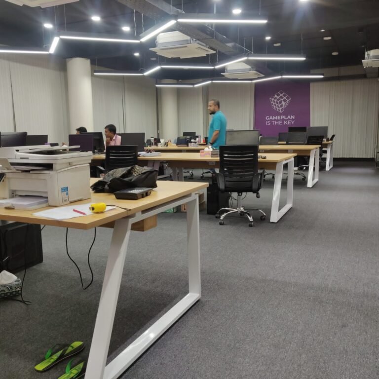 Purple Care Open Office Interior