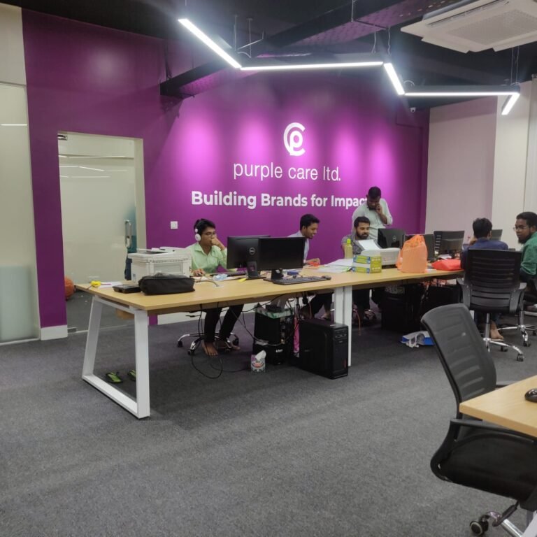 Purple Care Workspace Branding Interior