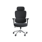 Black high-back luxury director chair with soft cushioning and metal base.