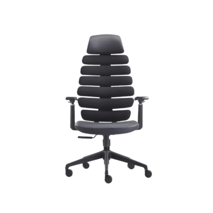 SUPERIOR Director Chair UDL A676 with segmented spine ergonomic backrest in black.