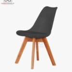 Modern UDL Black Tulip Chair with Wooden Legs