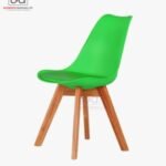 Vibrant Green UDL Tulip Chair with Wood Base