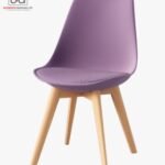 Elegant Purple UDL Tulip Chair with Wooden Legs