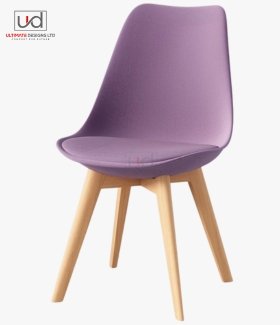 Elegant Purple UDL Tulip Chair with Wooden Legs