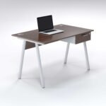 Large oak finish table with side drawer box