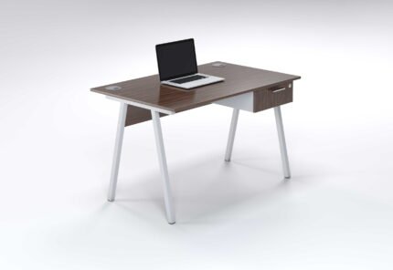 Large oak finish table with side drawer box