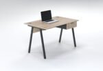 Espresso brown working table with charcoal frame