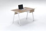 Compact working table with single white drawer