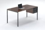 Black frame executive desk with dark wood top