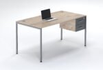 Professional natural wood desk with grey accents