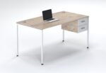 Premium light oak working table with white drawer