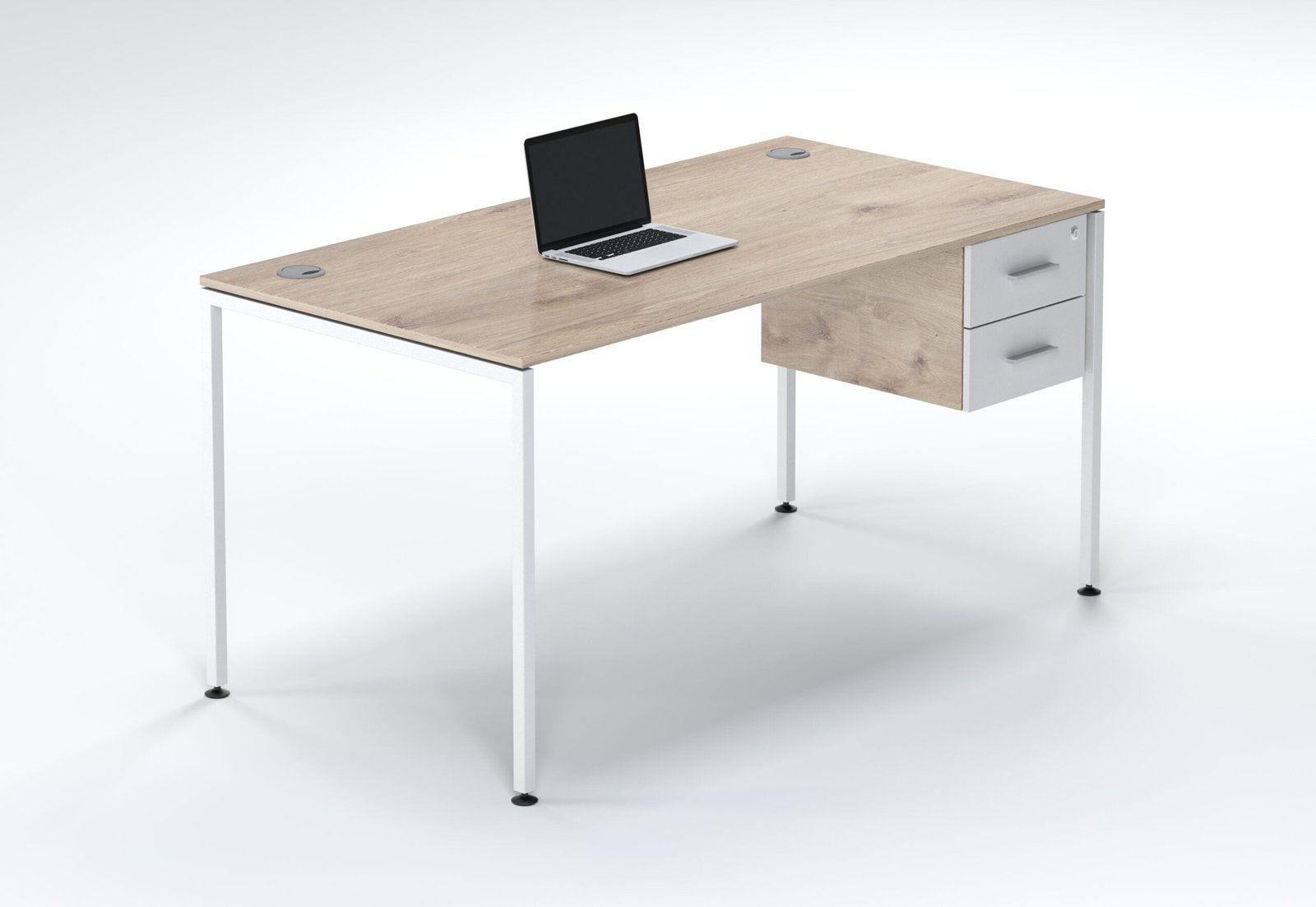 Premium light oak working table with white drawer