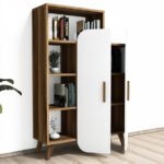 Stylish storage cabinet with open shelves and wooden structure