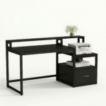 Compact office desk with drawer storage and clean design