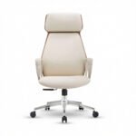 Soft Edge Director Chair UDL 6832A in elegant cream color front view.