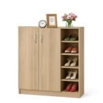 UDL SR-2809 Modern Hybrid Shoe Rack with open shelves and closed cabinet