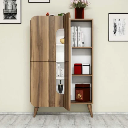 Open shelf book cabinet UDL BS-2606 with concealed storage and display shelves