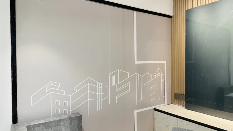 Geometric Office Wall Design