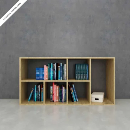 Open storage book shelf UDL BS-2610 with separate compartments for books and home accessories