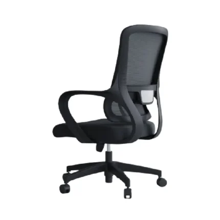 Mid Back Hanger Executive Chair UDL B10 black rear angle view showing lumbar frame and star base by Ultimate Designs Ltd