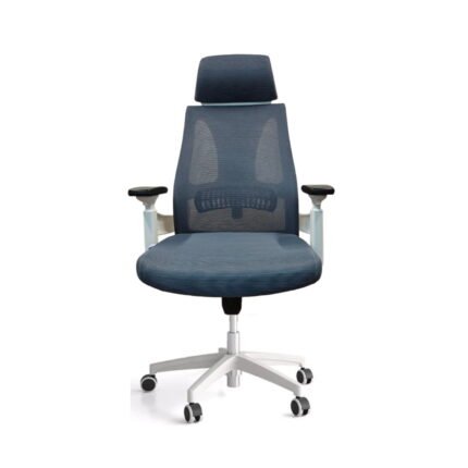Grey Director Chair UDL A3930-1 front view with high back, headrest and swivel base