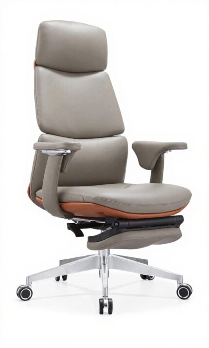 Ash gray executive director chair by Ultimate Designs Ltd with ergonomic high backrest