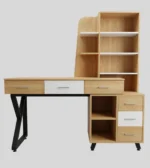Natural oak laminated board reading desk with drawers UDL ST10