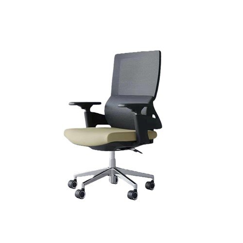 Prime Swivel Executive Chair UDL A7905 black mesh beige seat three quarter view by Ultimate Designs Ltd