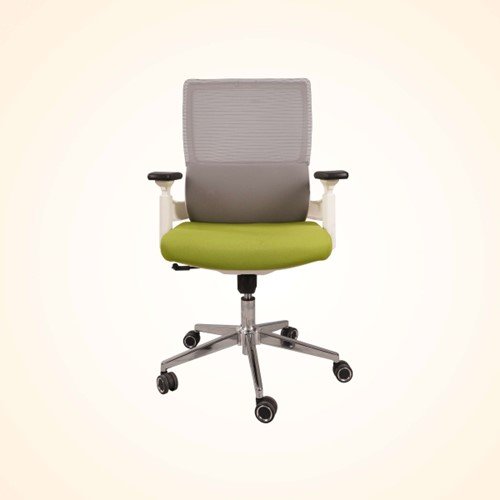 Prime Swivel Executive Chair UDL A7905 green seat grey mesh front view by Ultimate Designs Ltd