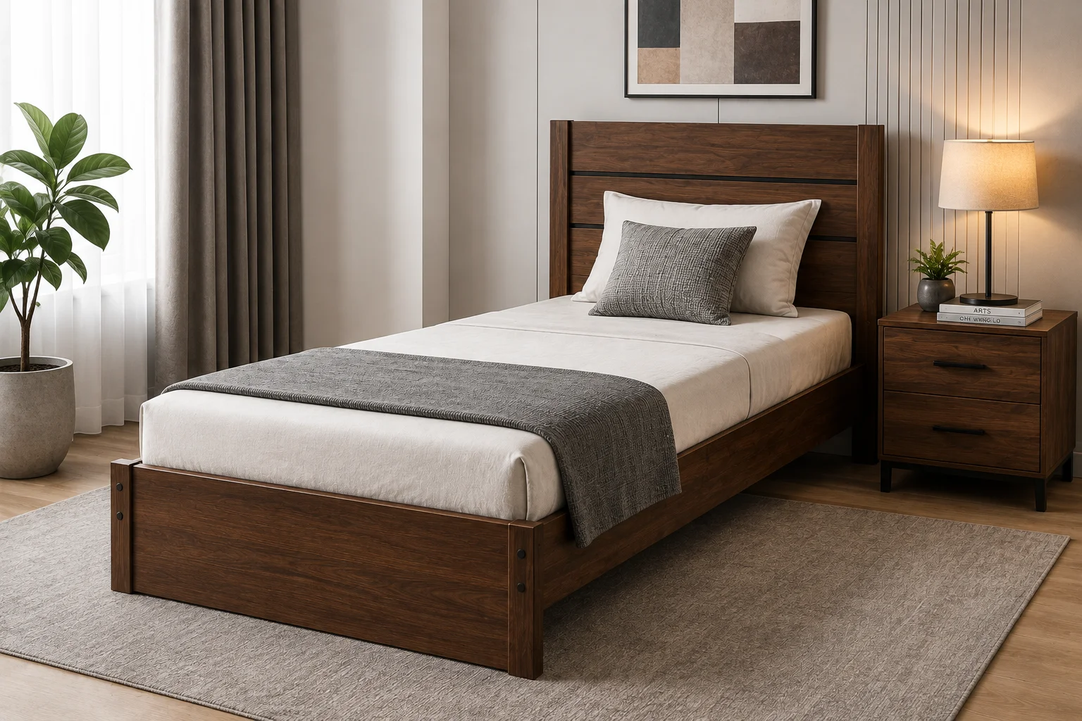 Modern Single Bed Design for Bedroom